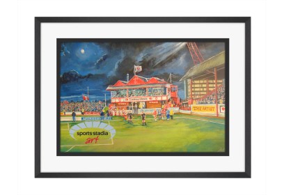 Broomfield Park Stadium Pavillion Fine Art Print - Airdrie FC